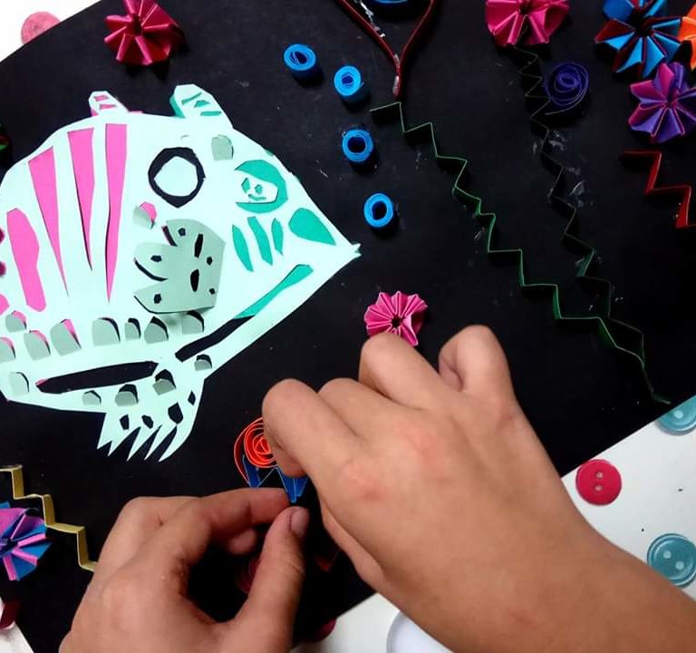 детская работа рыба из бумаги